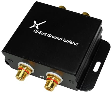 XtremPro 65042E High-End Audio-Trennfilter/Mantelstromfilter für Subwoofer und Plattenspieler, verhindert Masseschleifen, Stereo Cinch-Anschlüsse, schwarz