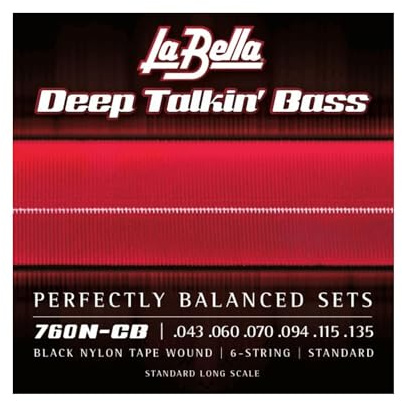 LaBella 678919 E-Bass Tape Wound strings Black Nylon 6–string Set