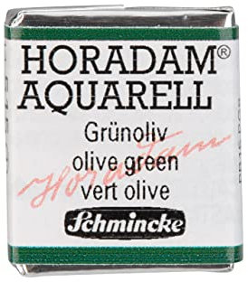Schmincke – HORADAM® AQUARELL - feinste Künstler-Aquarellfarben, 515 Grünoliv, 14 515 044, 1/2 Näpfchen