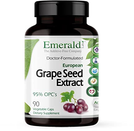 EMERALD LABS European Grape Seed Extract - Antioxidant & Immune Support Supplement - Supports Healthy Blood Flow - 90 Vegetable Capsules (90-Day Supply)