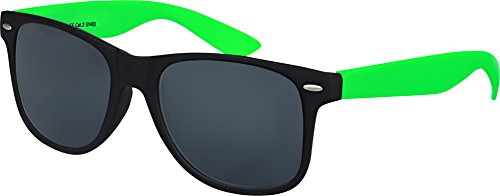 BALINCO Occhiali da sole UV400 CAT 3 CE in gomma - con cerniera a molla per uomo e donna (verde chiaro/nero - fumo)