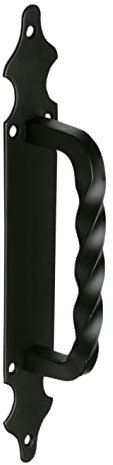 Amig - Poignée décorative de type Forgé | Zamak avec plaque Lisse pour Portes Rustiques | Fixation Solide | Facile d'installation, Noir, 280452 mm, Métal