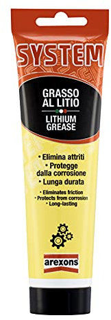 Arexons System Grasso al litio 100 ml, Lubrificante al sapone di litio, Riduce l'attrito e protegge dalla corrosione, Grasso al litio resistente al calore e all'acqua