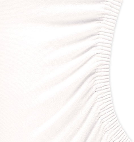 aqua-textil Royal Spannbettlaken Boxspringbett Wasserbett rund Ø ca. 245 cm Schnee weiß 210g/qm Jersey Mako Baumwolle Elasthan Spannbetttuch