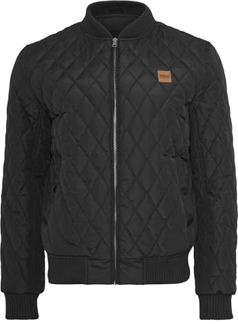 Urban Classics Diamond Quilt Nylon Jacket, Chaqueta Hombre, Negro (Black 7), S