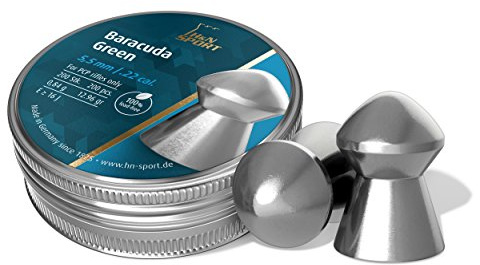 H&N Baracuda Green Lead-Free Airgun Pellets.22 Caliber / 12.35 Grain, 200 Count