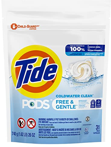 Tide PODS Laundry Detergent, Free & Gentle, 31 Count