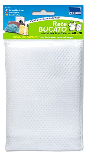 PARODI & PARODI- Il Salva Bucato Sacco per Biancheria con Cerniera, Sacco per Proteggere il Bucato, Sacchetto in Rete per Lavatrice, Ideale per Lavare Vestiti, Collant, Calzini, Biancheria, 60x70 cm