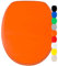 Sanilo WC Sitz, viele einfarbige Toilettendeckel zur Auswahl, hochwertige und stabile Qualität aus Holz (Orange)