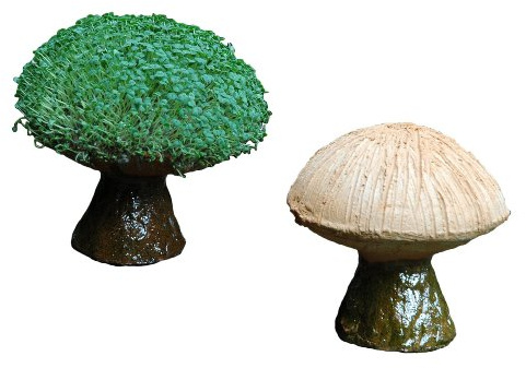 Tumia LAC Kit de Cultivo Interior de Berro Figura de Cerámica Champiñones (18 cm) – Con Semillas, Regalo Original, Decoración de Jardín/Mesa