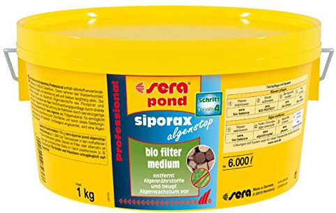 sera siporax Pond algenstop Professional | Biologisches Filtermedium | Nährstoffverwertende Bakterien | Phosphat-Entfernung | Hochleistungsfilter | Natürlicher Algen-Schutz | 1 kg Inhalt