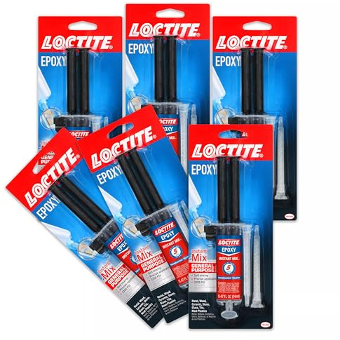Loctite Epoxy Instant Mix, Translucent Yellow, 0.47 fl oz Syringe, 6 Pack