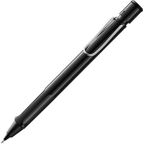 Lamy safari black Druckbleistift - klassischer Minenbleistift mit ergonomischem Griff & Gehäuse aus ASA-Kunststoff - Bleistift mit Feinstrichmine M 41 in Strichbreite 0,5 mm & Radiertip