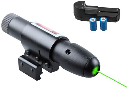 MAYMOC Mirino a Punto Verde, Mirino a Punto Verde con Supporto e Staffa Regolabile con Pressostato 11MM 20MM con 2 Set di Batterie