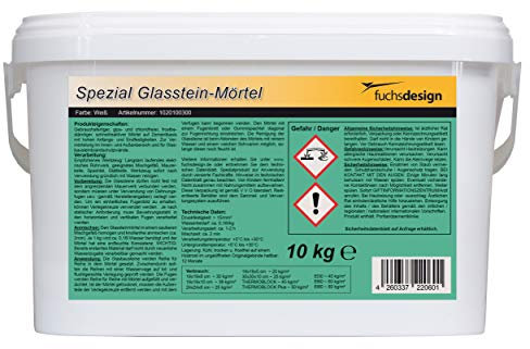 Mortier spécial pour le briques de verre/mortier et coulis de céramique dans un produit - 10 kg blancs