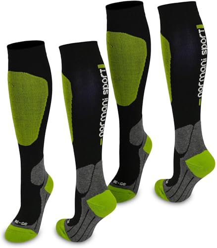 normani Sport Kompressionsstrümpfe für mehr Unterstützung und Leistungsförderung Farbe Grün - 2 Paar Größe 43/46
