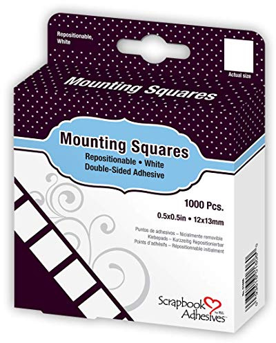 Scrapbook Adhesives by 3L Repositionable Mounting Squares, 1000-Pack