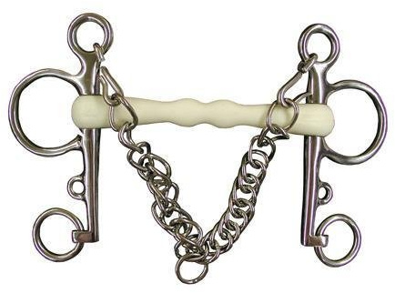 Flexi Plastic Covered Mullen Mouth Pelham Bit Size: 5