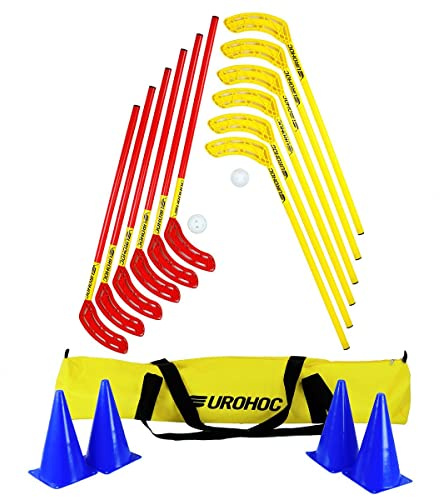 Eurohoc Junior Set Indoor Hockey Complete Set Sticks Cones Pucks & Balls rrp£99