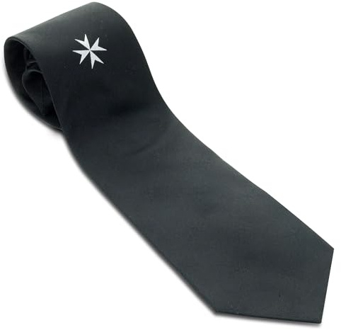 THE MASONIC COLLECTION - Cravatta in tessuto 100% seta - Cavalieri di Malta - Rifinita a mano - Spessa Interfodera e avvolto in cotone - Regalo Massonico Per Uomo