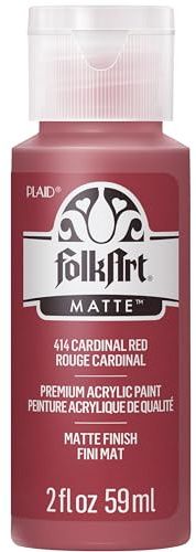 Folk Art K414 Acrylic Paint in Assorted Colors (2 Ounce), 414 Cardinal Red