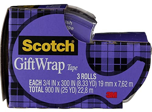 Scotch(R) Gift Wrap Tape, 0.75 x 300 Inches 6 Count