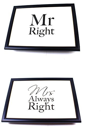 Lap Tray Bean Bag Breakfast Student Dinner Cushion Mr Right & Mrs Always Right