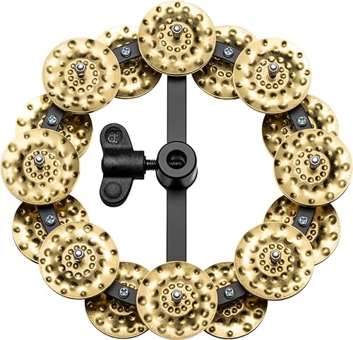 Meinl Percussion Headliner Hihat Tambourine - Tamburin Zubehör für Schlagzeugbecken - Durchmesser 5 Zoll - Mylar / Messing, Schwarz / Gold (HTHH2B-BK)