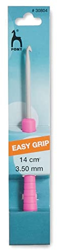Pony Easy Grip Crochet Hook, Aluminium, Multi-Colour, 3.5mm