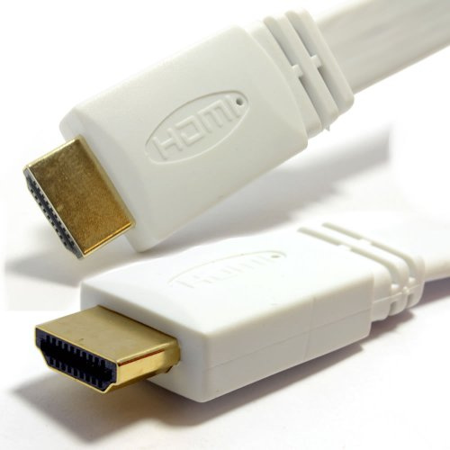 kenable Flat HDMI Cable 4K 60Hz High Speed Ultra HD TV Lead Gold Plated Low Profile 3mm 1.5m White