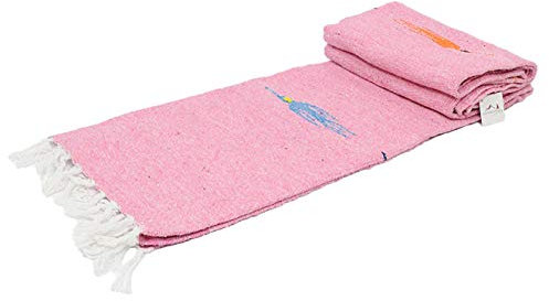 Open Road Goods Yoga Blanket - Thick Mexican Thunderbird Blanket - Handmade and Made for Yoga! (Pastel Pink)