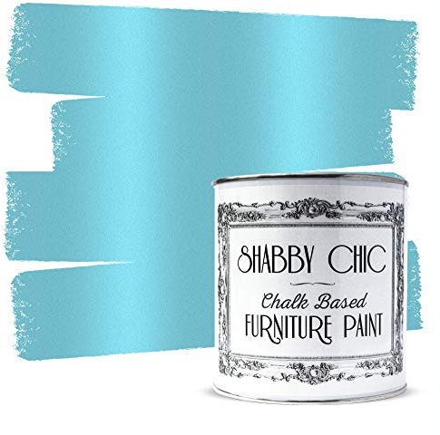 Shabby Chic Chalk Based Furniture Paint, Metallic Blue - 1 L | Distressed Matt Finish for Furniture, Home Decor or DIY Projects | Interior & Exterior | Non-Sand, Suitable for Wood, Plastic & Metal