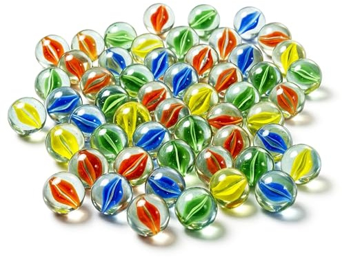 ARSUK Lot de 80 Billes en Verre 15-16mm - Multicolores œil de Chat pour Enfants, Jeux de Billes, Marble Run, DIY, Artisanat, Aquarium, décoration, vases et projets créatifs