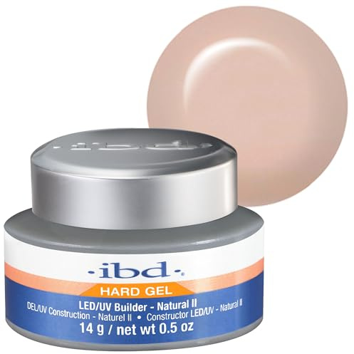 IBD Hard Gel - LED/UV Builder Gel Natural II, 1 pack (1 x 14 g) - MADE IN USA - Nail building at home - without appointments and noisy nail salons