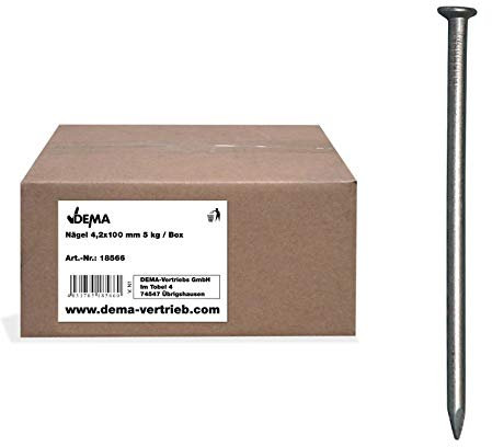 Stahlnägel Nägel Stahlstifte Drahtstifte 4.2 x 100 mm Senkkopf blank 5kg Box