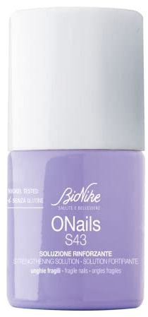 Bionike Onails - S43 Soluzione Rinforzante per Unghie Fragili che Si Spezzano, con Cheratina, Zinco e Magnesio, Rinforza e Protegge l'Unghia e Riduce Rotture e Sfaldamenti, 11 ml