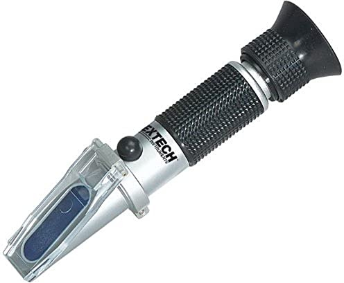 Extech RF41 Battery Coolant & Glycol Refractometer with ATC - Measures -50 °C to 0 °C Freeze Point & Battery Acid Specific Gravity, Handheld Optical Refractometer Kit
