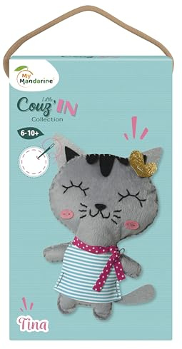 Avenue Mandarine 52654O Puppe Little Couz'In Nähsets (ideal für Kinder ab 6 Jahren) 1 Stück Tina die Katze