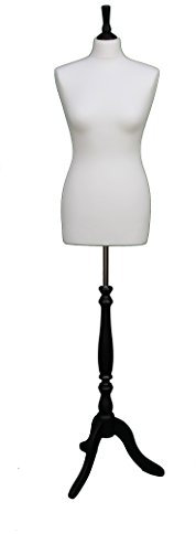 The Shopfitting Shop Mannequin/Buste de Couture Femme en Jersey Beige avec trépied en Bois - Taille 38
