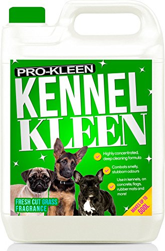 Pro-Kleen Kennel Disinfectant, Cleaner & Deodoriser (Cut Grass Fragrance) - 5L Pack - Kills 99.9% of Bacteria and Removes Nasty Urine Pet Odours - Suitable for Kennels, Hutches & More