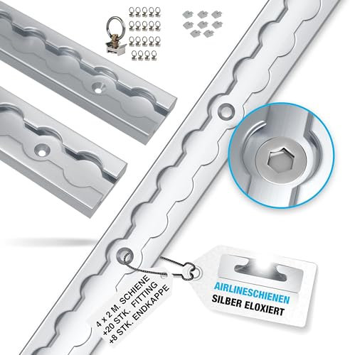 4 x 2 m binari in alluminio, rettangolari con fori