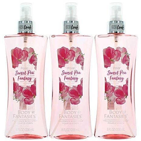 Pink Sweet Pea Fantasy by Body Fantasies 3 Pack 8 Fragrance Body Spray women