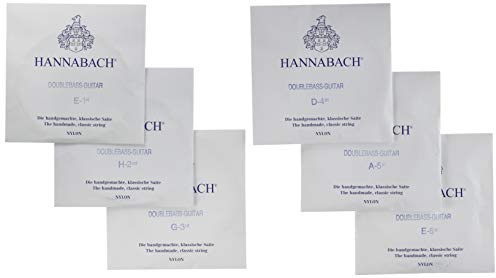 Cuerdas para guitarra clásica Hannabach Serie 841 Tensión Media para guitarra contrabajo, entorchado plateado, escala 750 mm - Juego de 6 cuerdas - 841MT6S