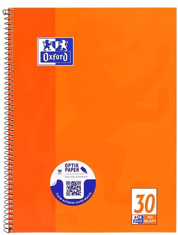 Oxford Collegeblock A4 blanko, 80 Blatt, orange