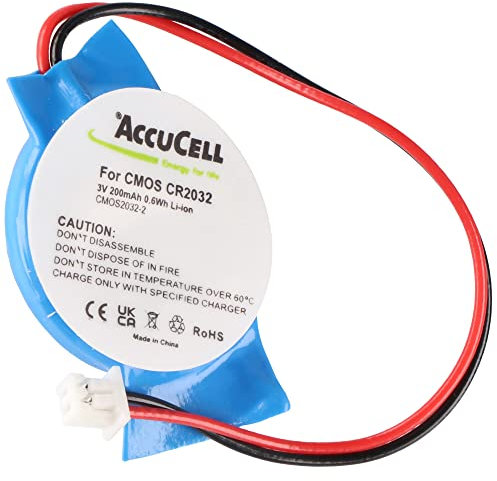 CMOS Batterie CR2032 mit Stecker, Backup Lithium Batterie, Stecker ca. 3,2x4mm, Kabellänge 7 cm