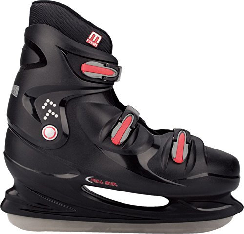 Nijdam Herren Eishockeyschlittschuhe Hardboot, Schwarz/Rot, 49