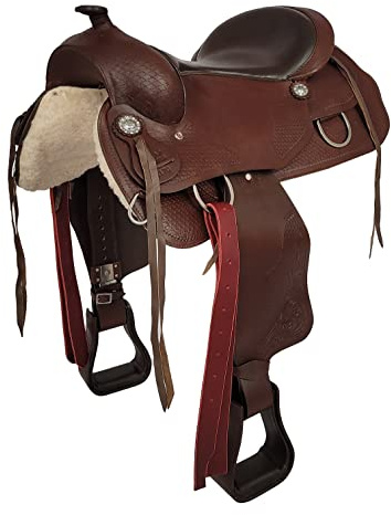 A&M Reitsport Selle Western Atlanta en cuir de buffle de haute qualité Reining Selle neuve, taille : 17 pouces