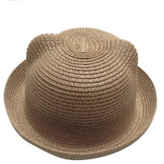 JTC bambini cappello per bambine e ragazze gatto orecchio ragazza giovane Melone Berretto Cappello di paglia da 11 colori