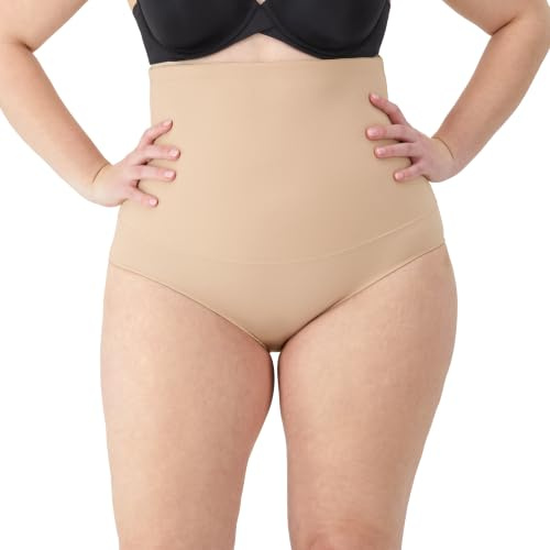 Maidenform Women's Fat Free Dressing High Waisted Brief Control Knickers, Beige (Latte Lift), M UK