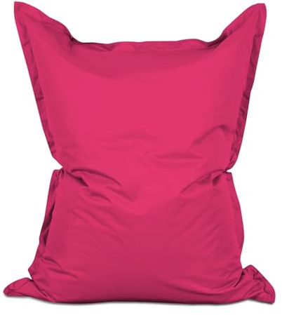 Lumaland - Puf gigante diseño XXL para interior/exterior, cojín de 380 l, relleno de material virgen, 140 x 180 cm, disponible en, tela, Rose., Intérieur Extérieur XXL
